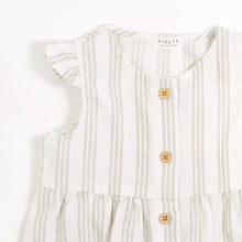 Load image into Gallery viewer, Multistriped Crosshatch Linen Blend Dress Set
